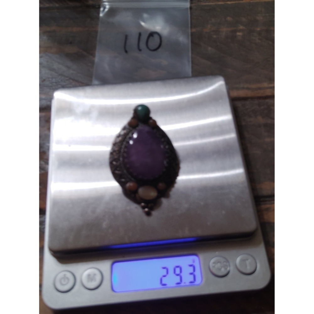 Carolyn Pollack Enhancer Pendant 2.25 In Purple Green orange